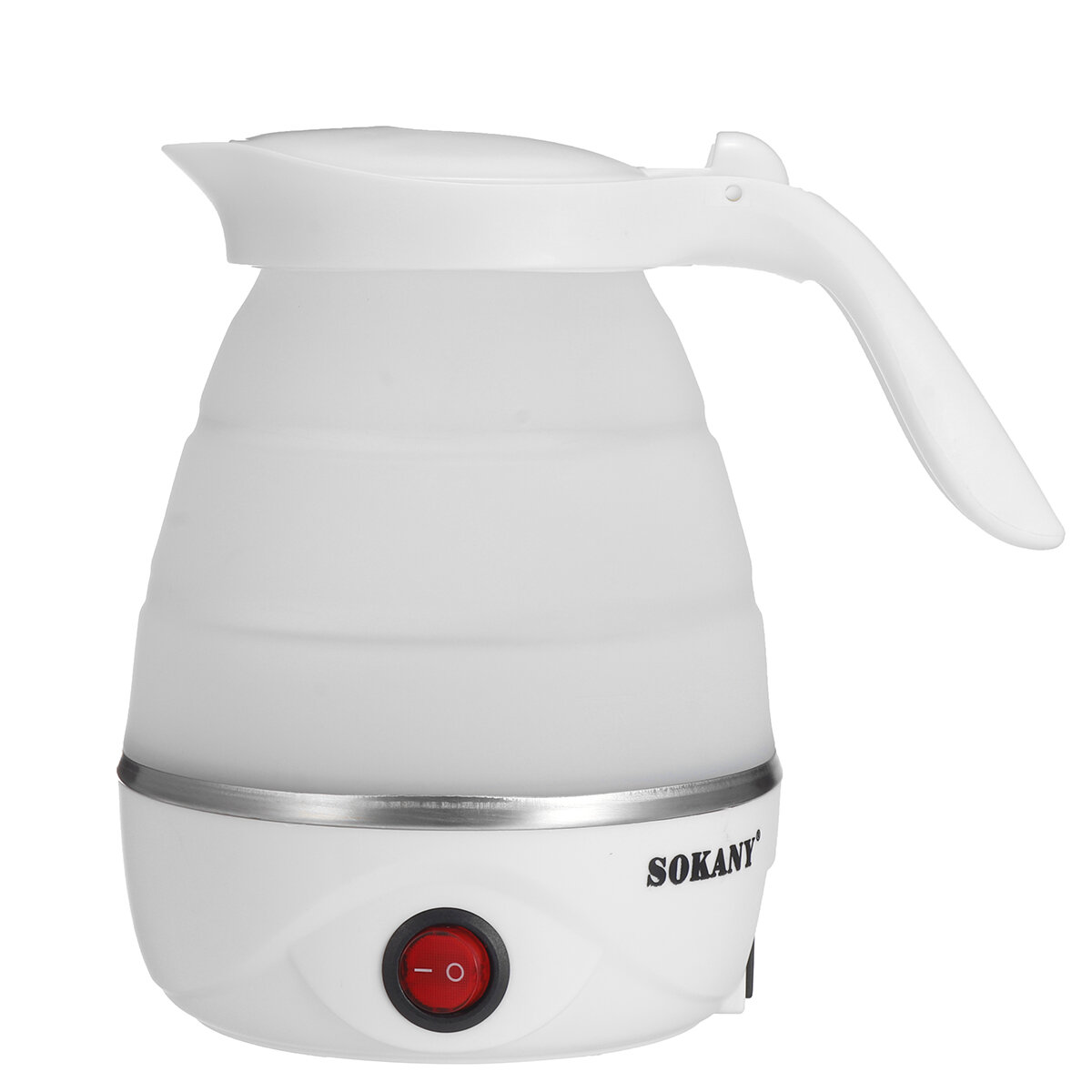 SOKANY 600W 700ml Compact Electric Kettle Silicone Foldable Portable Travel Hot Water Heating Boiler Tea Boiling Pot Home Use