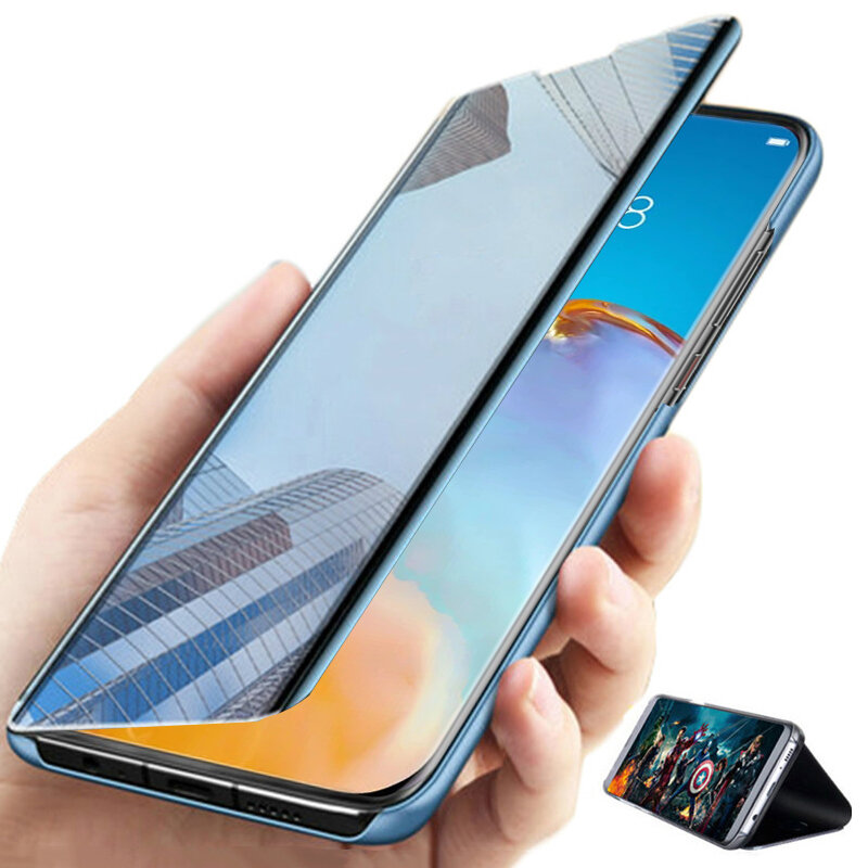 Bakeey for POCO X3 PRO /  POCO X3 NFC Case Foldable Flip Plating Mirror Window View Shockproof Full Cover Protective Case Non-original
