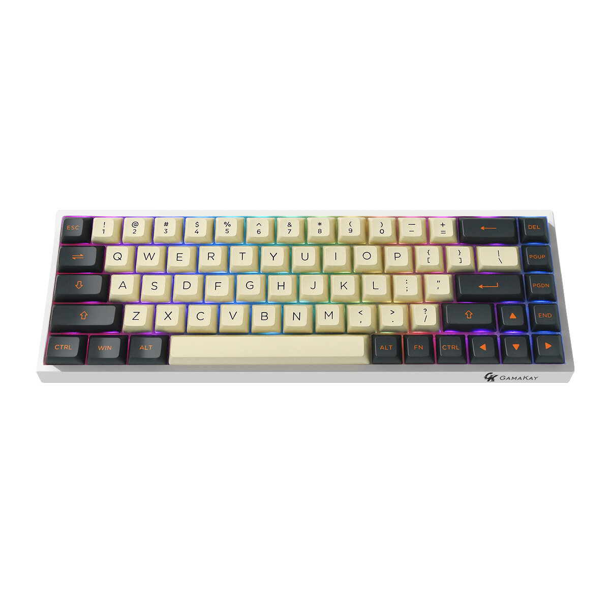 Gamakay TK68 Mechanical Keyboard 68 Keys Triple Mode Connection Wired Type-C / BT5.0 / 2.4G Wireless with Receiver Gateron Switch ASA/XDA Profile PBT Keycaps Hot Swappable RGB Gaming Keyboard