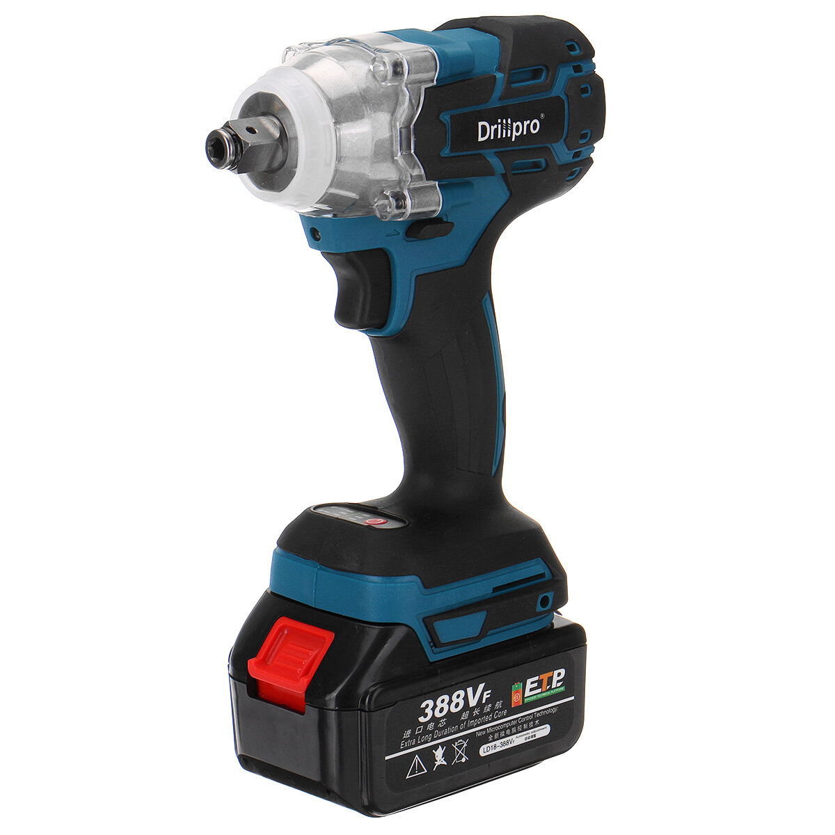 Drillpro 388VF 520N.m Brushless Electric Cordless Impact Wrench 1/2 inch Drill Driver Power Tool For Home For Makita 18V Battery