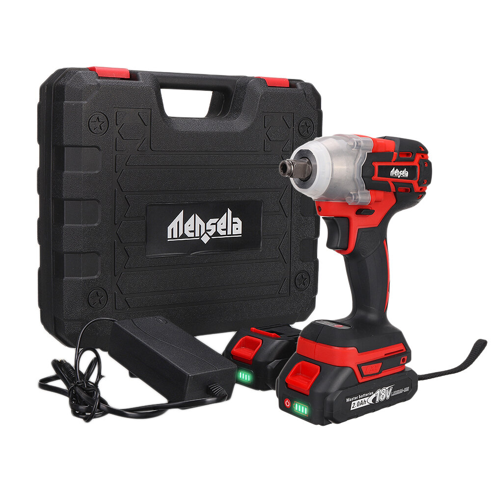 Mensela EW-L1 3In1 18V 3500RPM 380N.M Brushless Impact Wrench 1/2'' Chuck 3 Speeds Wireless Rechargeable Screwdriver Drill W/ None/1/2 2.0AH Battery For Makita & LED Working Light