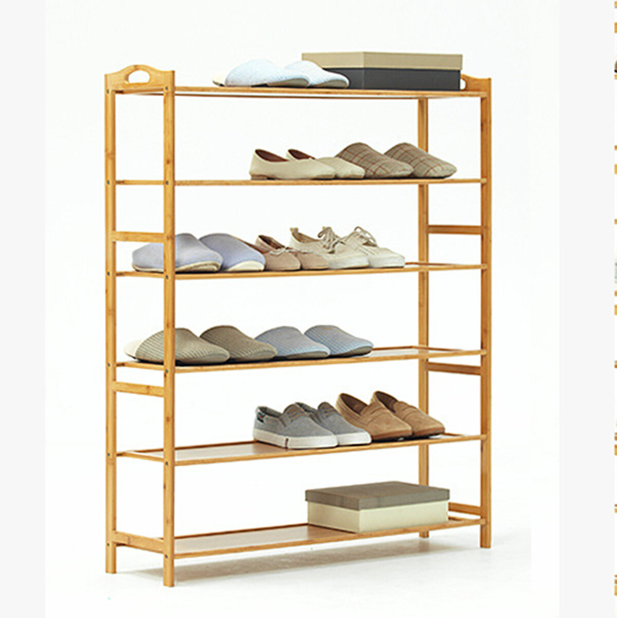 3/4/5/6 Tiers Shoes Rack Wood Bamboo Entryway Storage Shelf Multifunctional Sundries Holder Bookshelf for Office Home