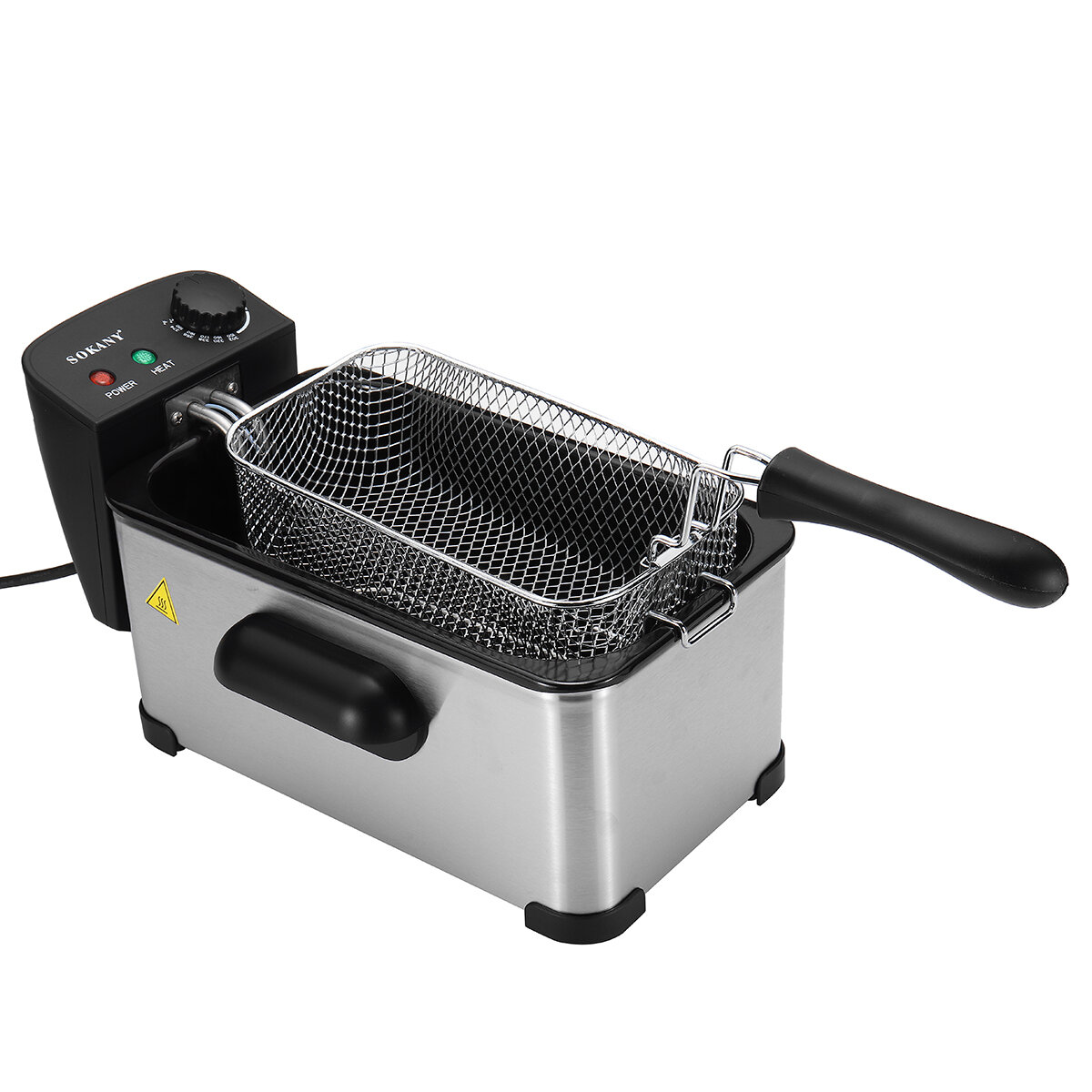 3.5L SOKANY Electric Deep Fryer Stainless Steel Deep Fryer 2000W Commercial Home Use Nugget Fries Mesin Goreng Kentang