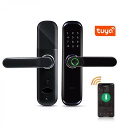 Tuya WiFi Fingerprint Smart Door Lock Inteligent Digital Door Lock Electronic Password RFID Card APP Unlock Home Lock