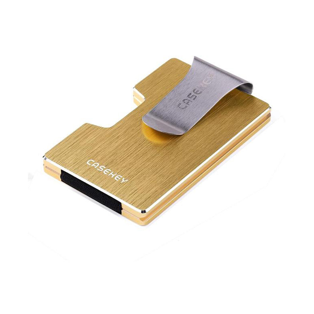 Casekey RFID Blocking Business Card Book Metal Carbon Fiber Bank Credit Card Holder Aluminum Slim Wallet Money Purse Card Clip for Men Creative Gifts