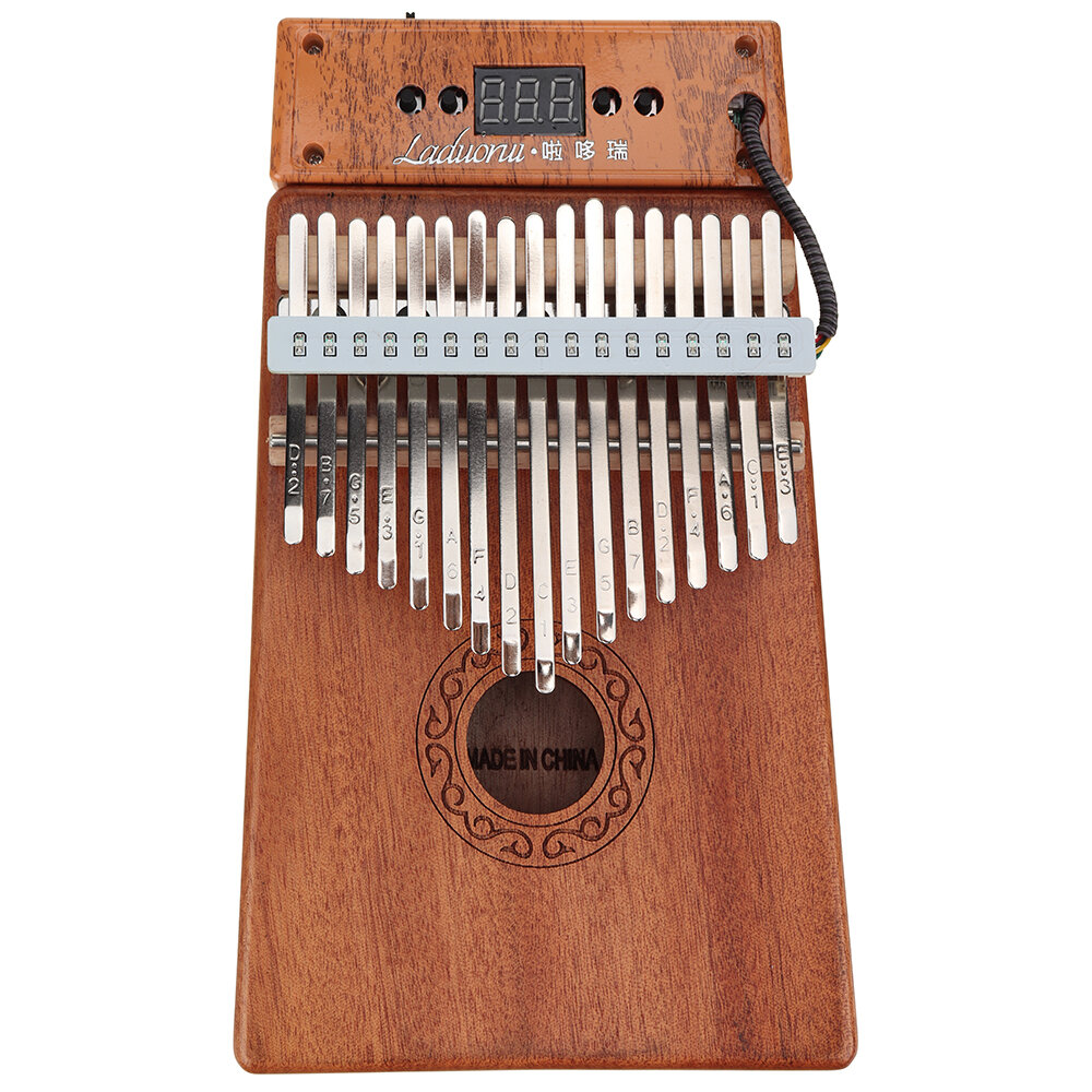 17 Keys Kalimba Mahogany Thumb Piano Finger Percussion Musical Toys With Smart Light Indicator