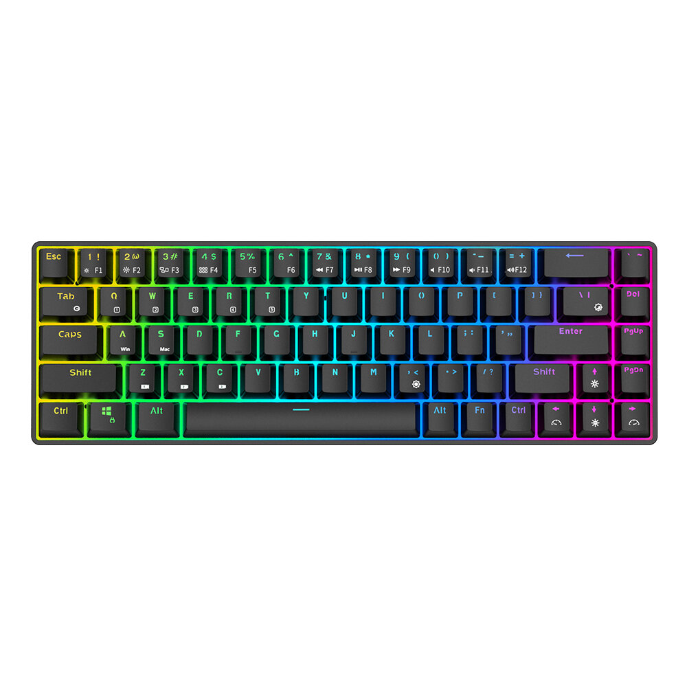 Royal Kludge RK855 Mechanical Keyboard 68 Keys TTC Switch Hot Swappable Dual Mode Wireless bluetooth 5.1 Type-C Wired RGB Backlit RK68 Gaming Keyboard