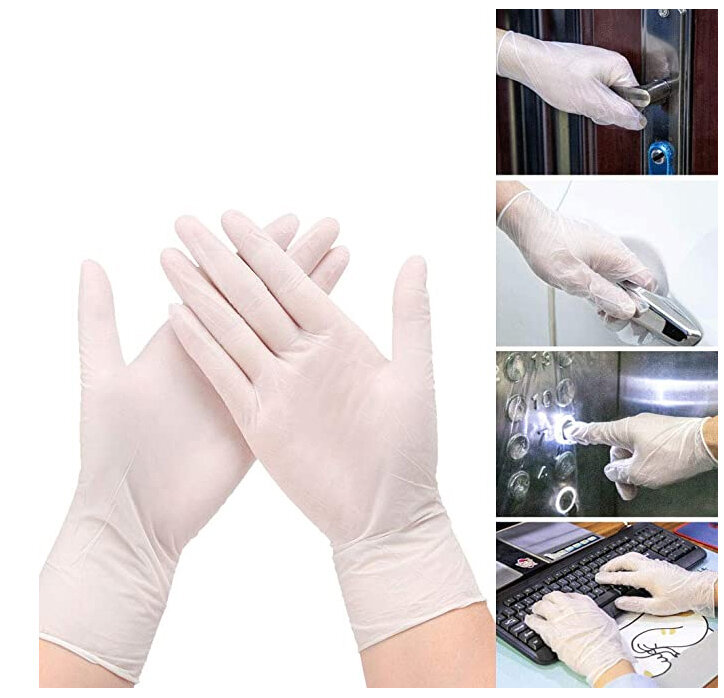 100 Pcs PVC Disposable Gloves PVC Transparent Gloves Protective Outdoor Camping Travel