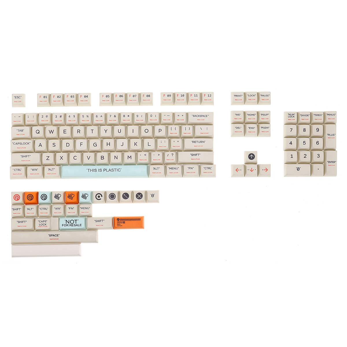 128/144 Keys This Is Plastic PBT Keycap Set XDA Profile Sublimation Custom Keycaps for Mechanical Keyboards