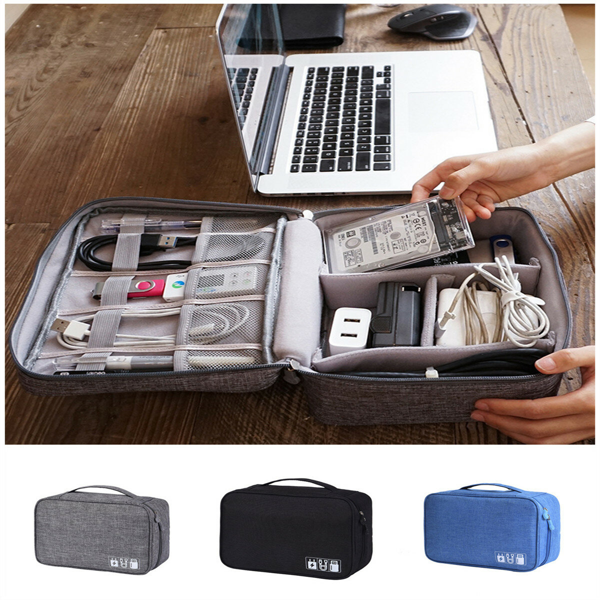 IPRee Multifunctional Digital Storage Bag Cable Bag USB Cable Charger Earphone Organizer Outdoor Travel