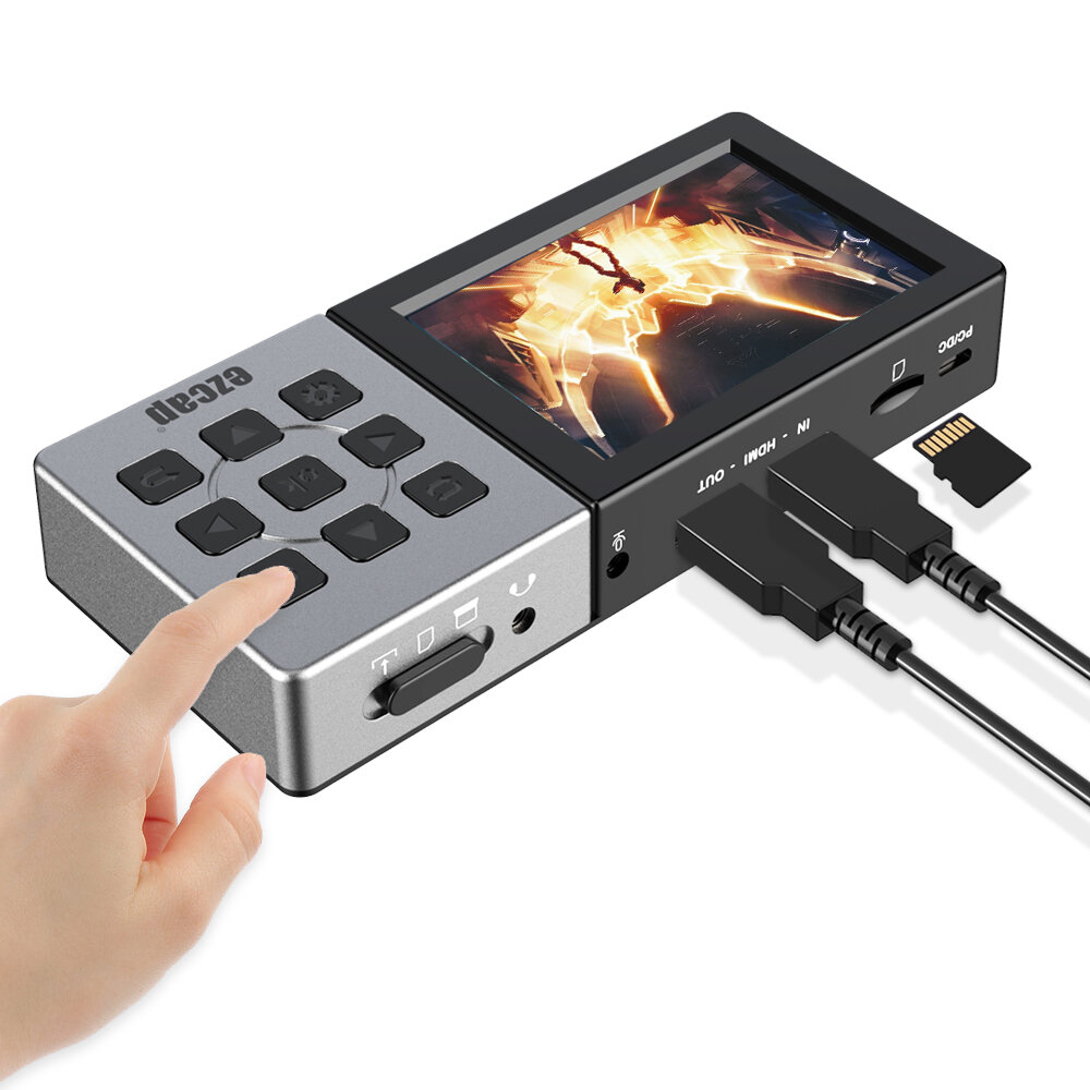 Ezcap273 HD 1080P 60fps AV / HDMI Audio Video Capture Card Game Recorder Card صندوق تسجيل إلى بطاقة TF يمكن تشغيل إدخال ميكروفون