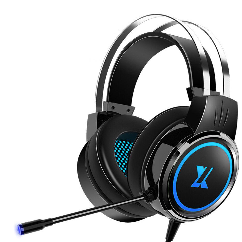 Heir Audio X8 Gaming Headset 7.1Channerl 50mm Unit RGB Colorful Light 4D Surround Sound Ergonomic Design 360 Omnidirectional Noise Reduction Microphone