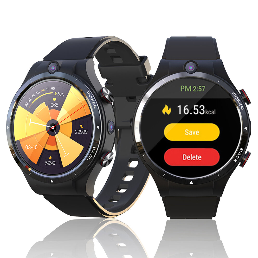 LEMFO LEM15 1.6inch Large Screen 4G+128G Phone Watch Dual Camera GPS+GLONASS Health Monitor Multi-Dials 900mAh IP67 Waterproof Android 10.7 4G Smart Watch