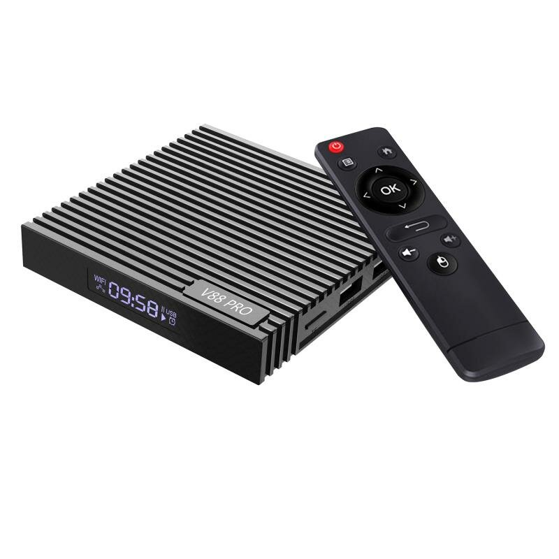 V88 PRO Rockchip 3228A DDRIII 2GB EMMC 16GB 5G WIFI Android 9.0 2K VP9 H.265 Smart Internet TV Box Multimedia Player