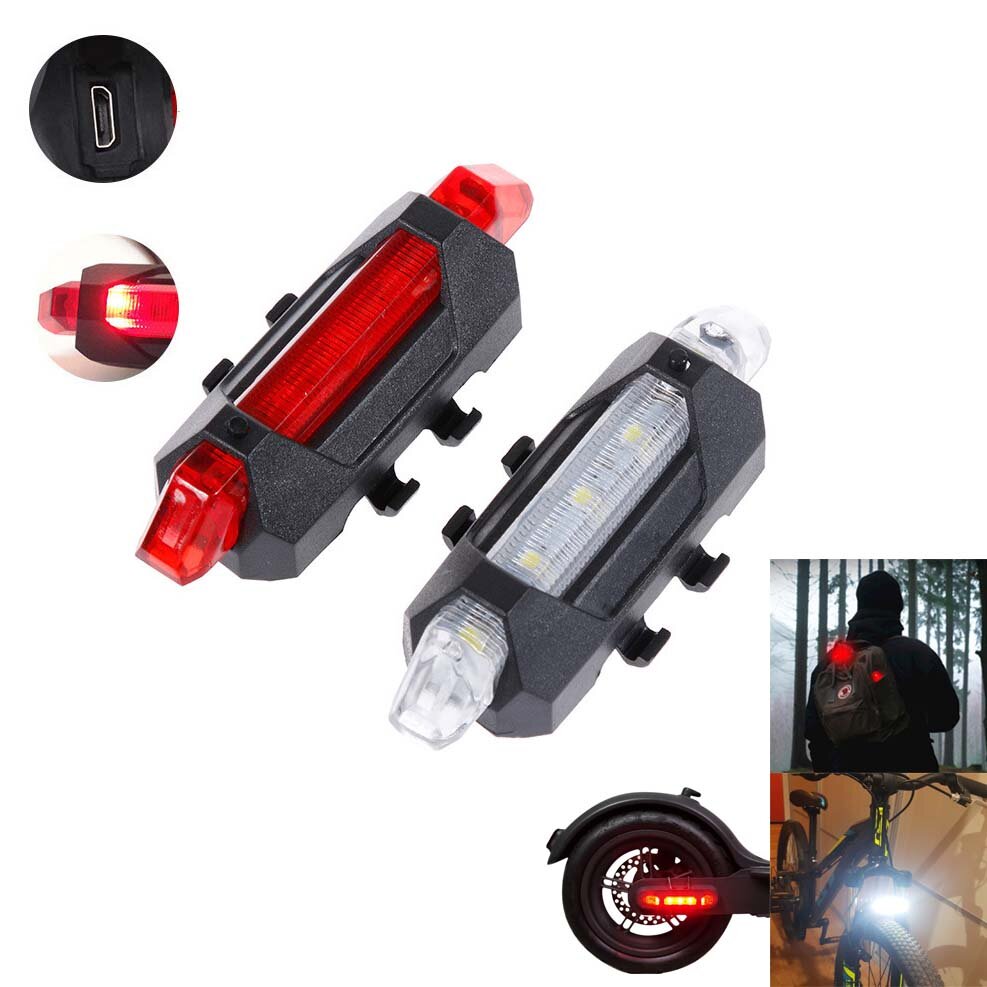 BIKIGHT Multi-Purpose LED Warning Light for Outdoor/Scooter Safety Flashlight USB Rechargeable Headlamp Taillight for Electric Scooters&Bicycle