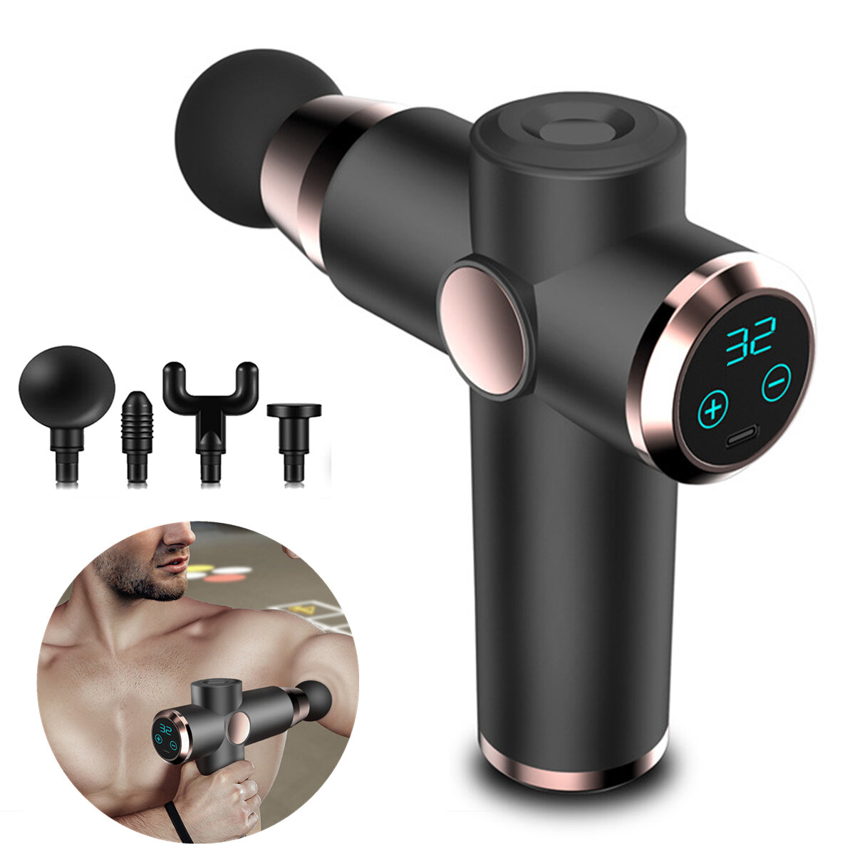 Electric Percussive Massager Percussion Massage Gun Hand Held Therapy Device For Relaxing Shock Vibration Deep Muscles