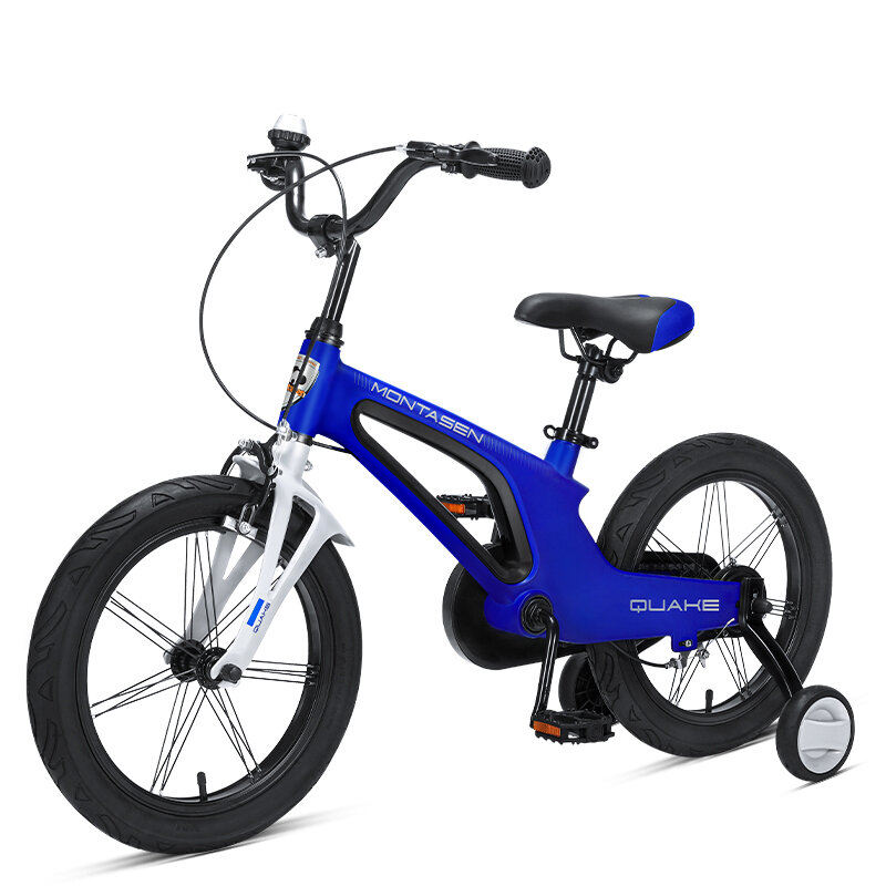 MONTASEN 14/16inch Kids Bike with Side Wheels Adjustable Height Child's Bicycles for 4-8 Year Old