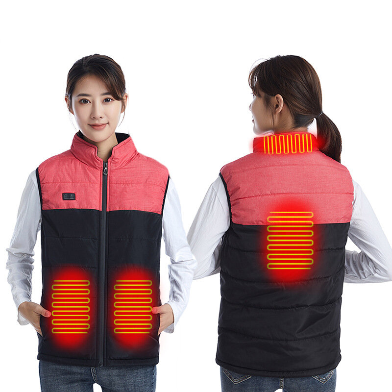 Women's Smart Electric Vest Four Zone Heating Warm Windproof Winter Lightweight Heated Vest