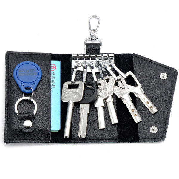 Unisex Genuine Leather Multifunctional Car Key Holder Card Holder