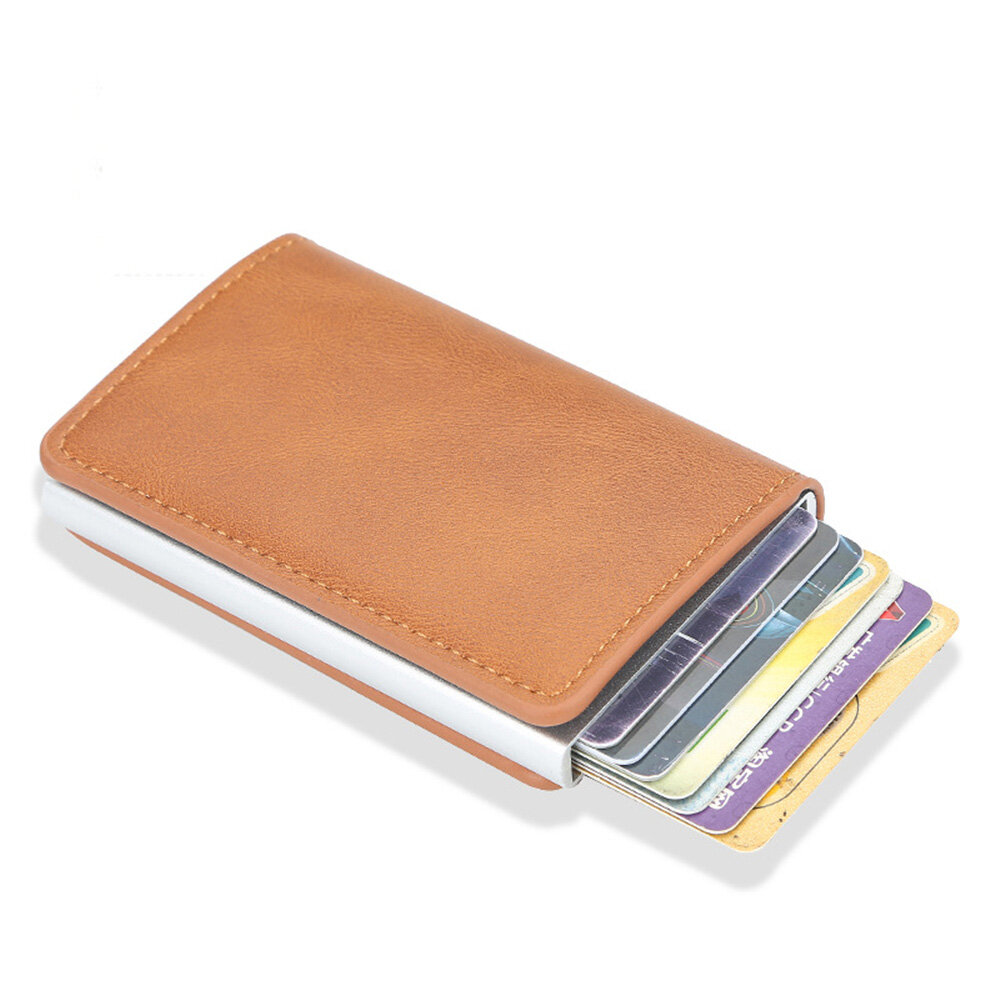 Baellerry RFID Blocking Business Card Holder Wallets For Men Automatic Spring Card Business ID Credit Card Storage Creative Gifts