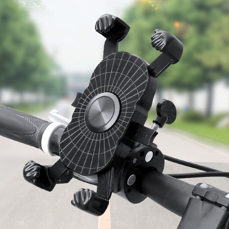 Bakeey Universal 360 Rotation Four-Corner Lock Outdoor Vlog Recording Motorcycle Electric Vehicle Bicycle Handlebar Phone Holder Stand for iPhone 13 POCO X3 F3