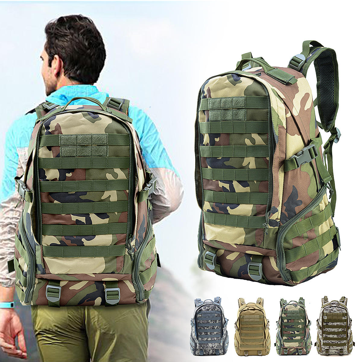 27L Outdoor Waterproof Molle Military Tactical Bag Sling Backpack Travel Assault Bag