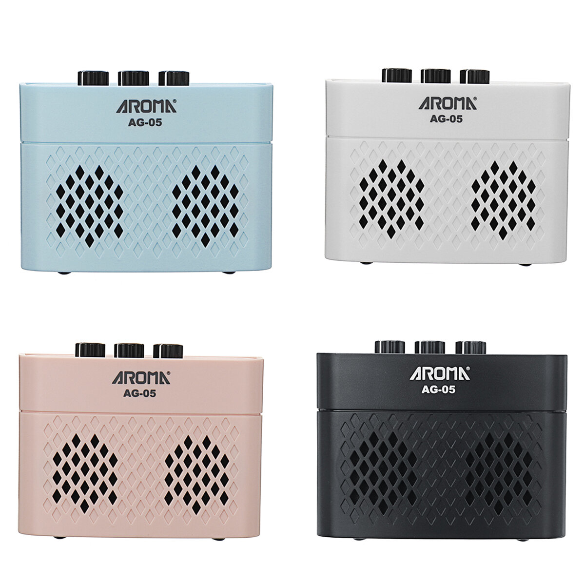 AROMA AG-05 Bluetooth Electric Guitar Amp Amplifier 5-Watt Stereo Output Distortion Gain Tone Control 3.5mm Monitoring 6.35mm