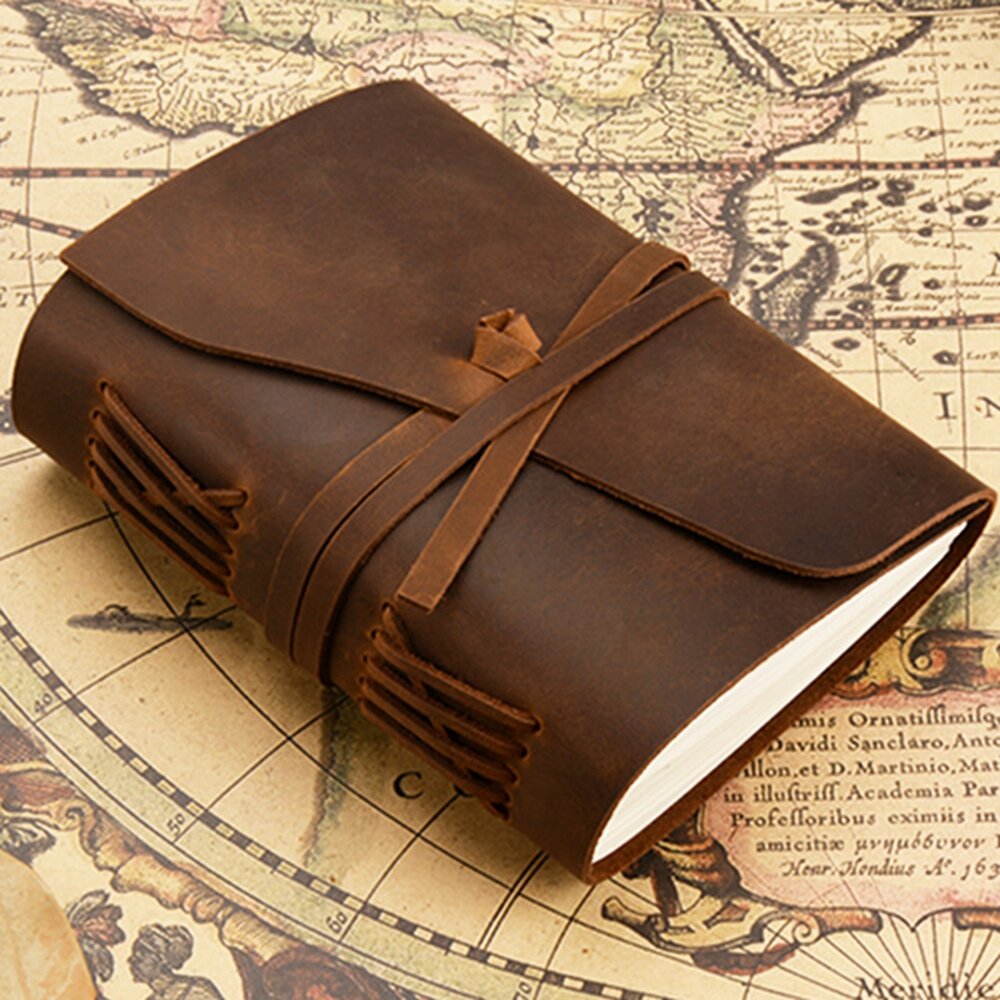 Retro Leather Notebook Genuine Leather Journal Book Blank Paper Book Hand Made Band Notebook