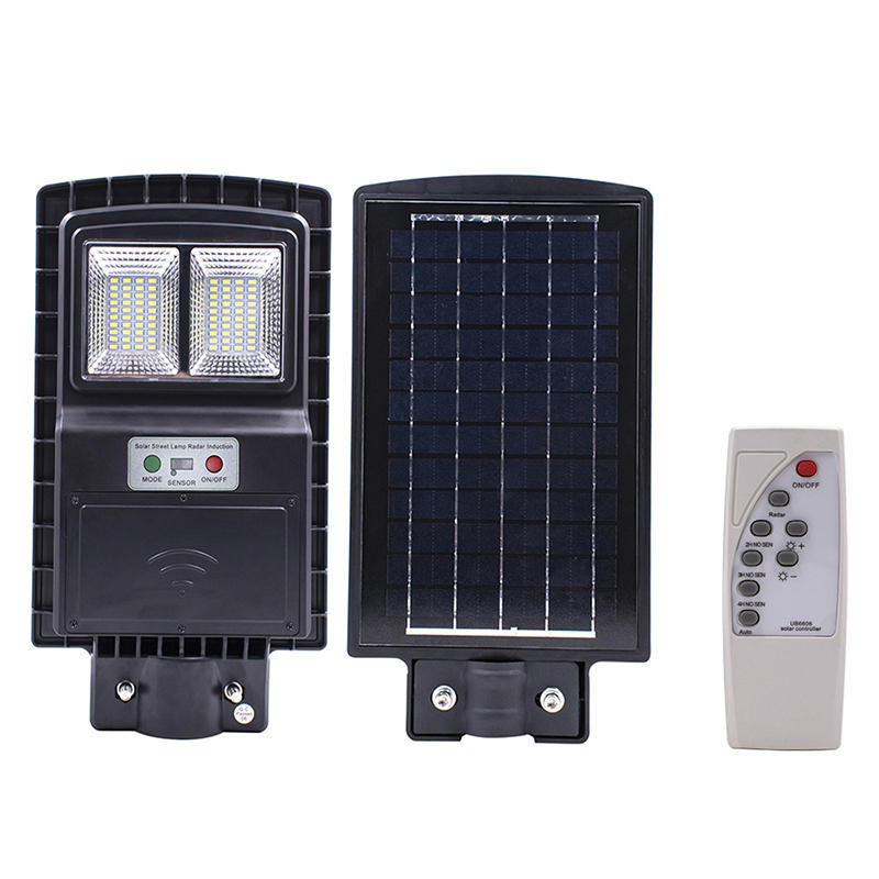 40W 80 LED Solar Street Light Radar PIR Motion Sensor Wall Timing Lamp with Remote