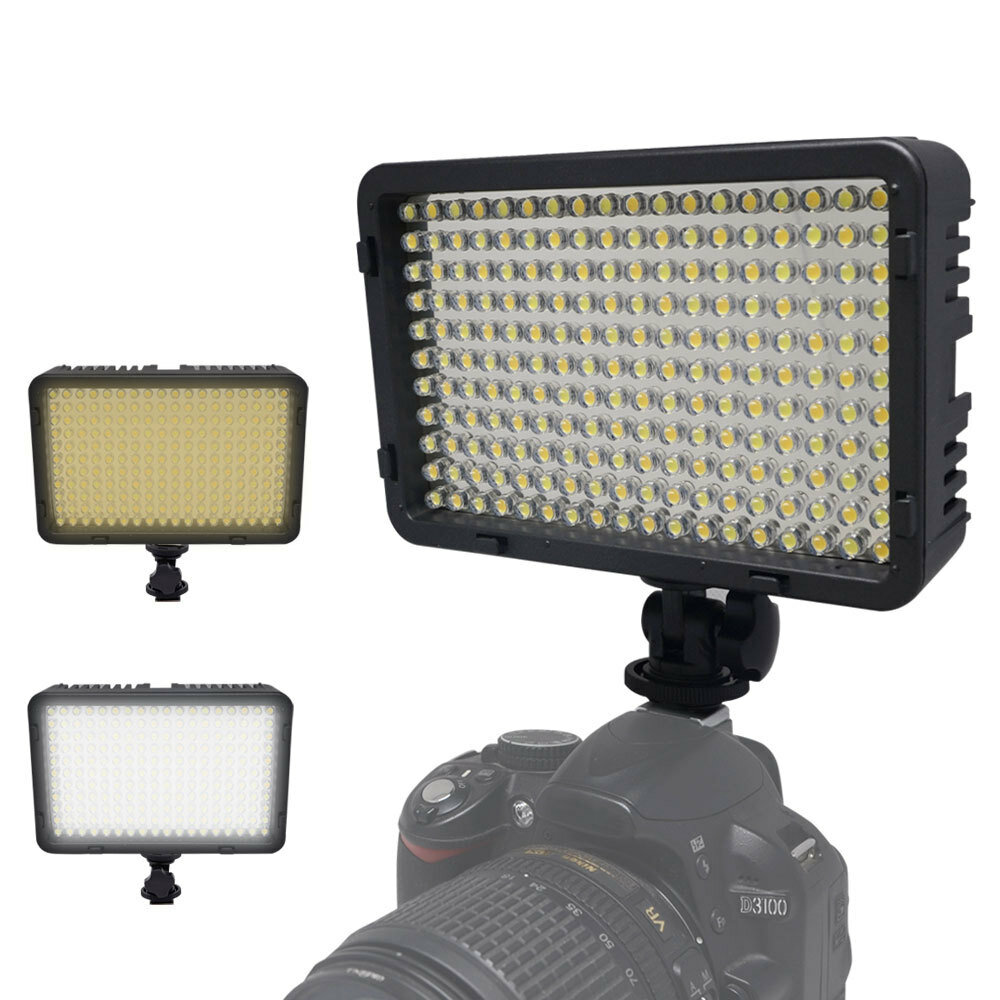 Mcoplus 198 Bi-Color LED High Power Panel Video Light Fill Light for Canon Nikons Pentax Panasonics Sonys Digital SLR Cameras Camcorders