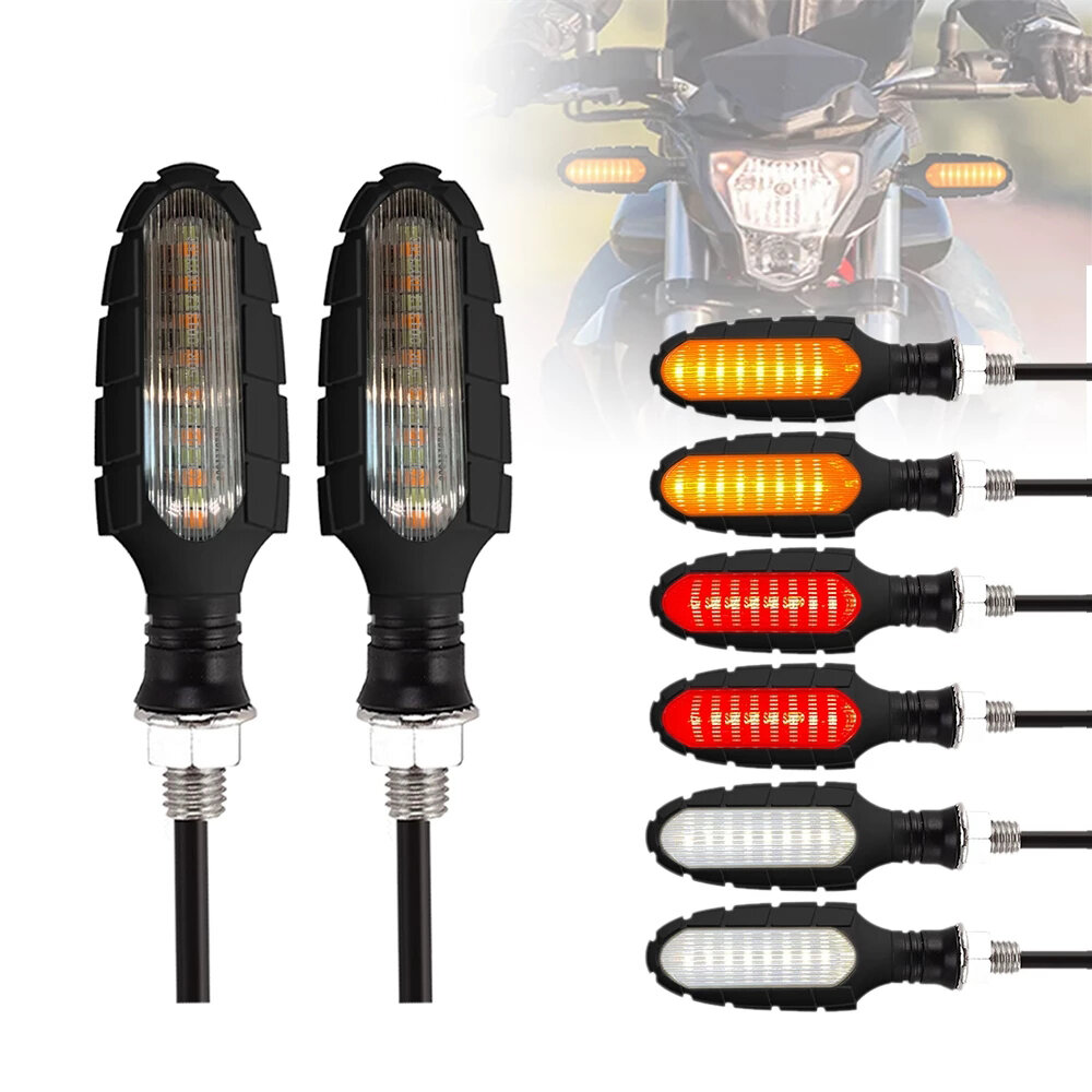 Pair 12V 1.5W 3000K 16 LED Turn Lights Indicators Waterproof Signal Lamp For Motorcycles ATVs Street Bikes
