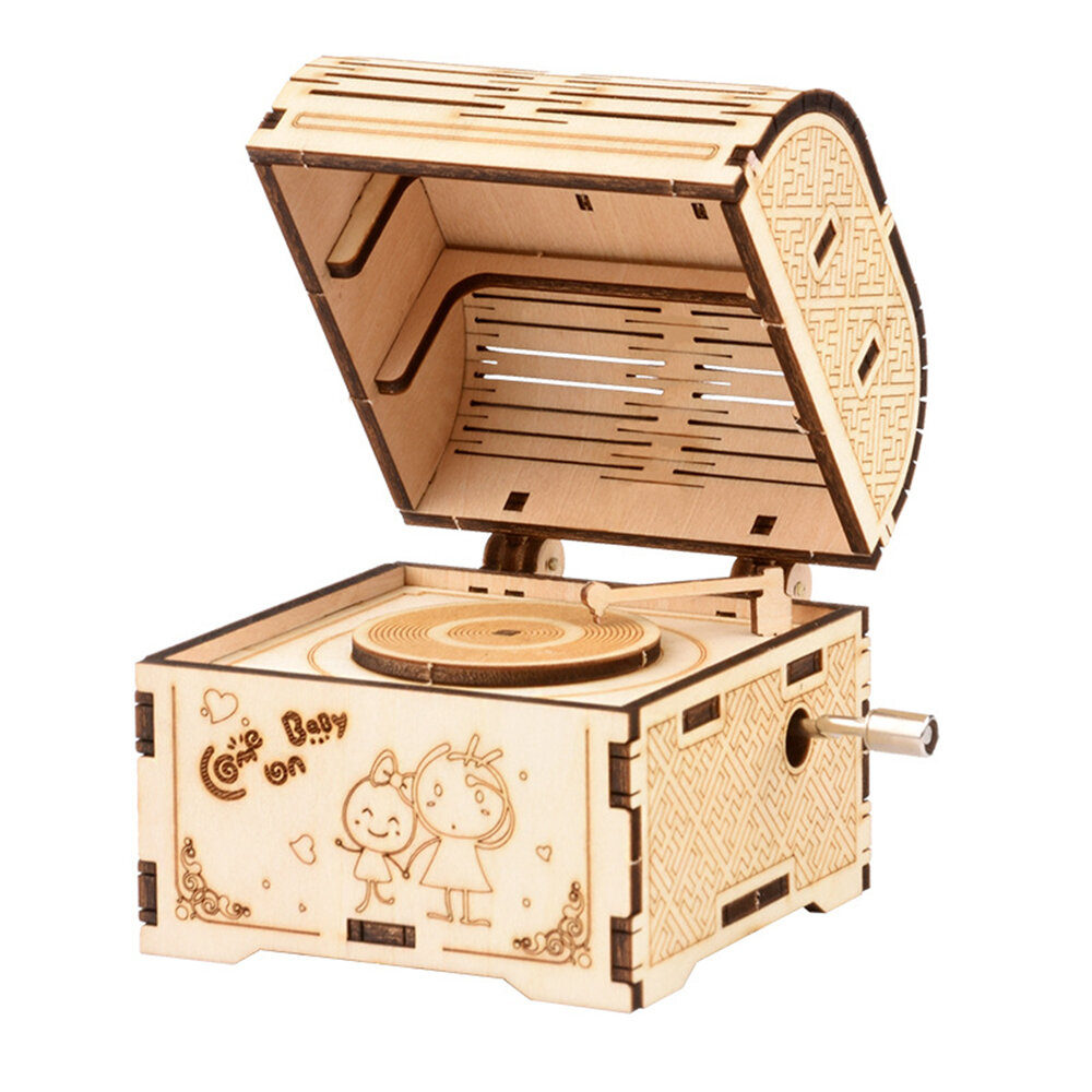 Yiyi BYH701-04 DIY Music Box Wooden Handmade Assembling Puzzles Music Box For Children Home Decor