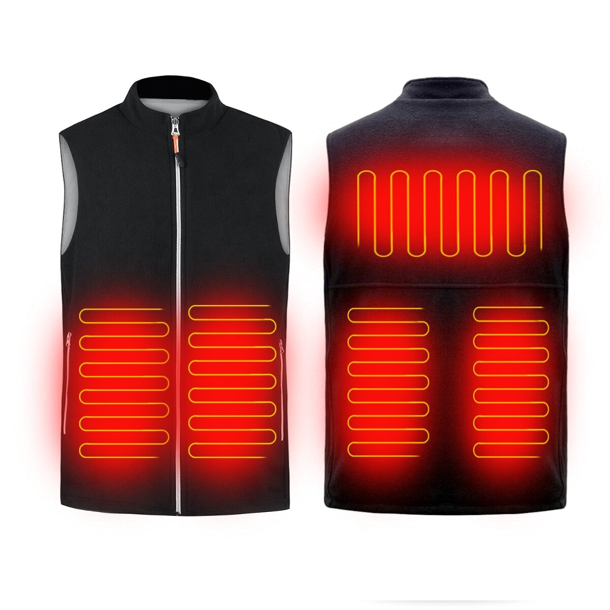 45-55 Electric Heated Vest USB Infrared Heating Jacket Winter Outdoor Thermal Clothing Waistcoat Warmer