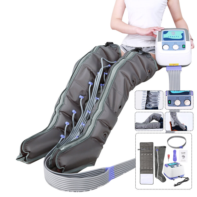 Electric Air Compression Leg Massager Temperature Adjustment Rechargeable Smart Pressure Body Massager Therapy Promotes Blood Circulation Timing Leg Massager