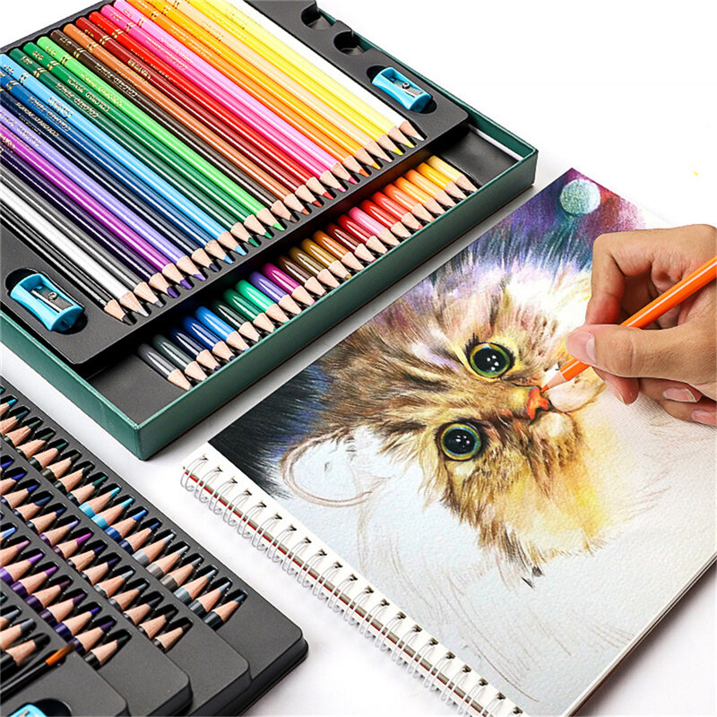 OBOS Water Soluble Color Pencil Set 48/72/120/200 Color Professional Color Lead Brush Hand-painted Drawing Sketching Colored Pencil