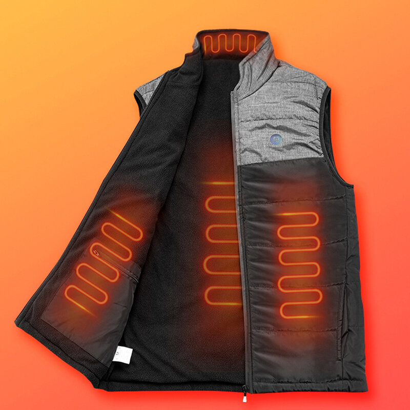 ROCKBROS 3-Gears Heated Jackets USB Electric Thermal Vest 4-Places Heating Winter Warm Vest Motorcycle Heat Outdoor Clothing