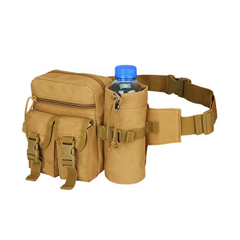 Fishing Multifunctional Waist Bag Tactical Men Waist Pack Nylon Hiking Water Bottle Phone Pouch Outdoor Sports Army Military Fishing Climbing Camping Belt Bag