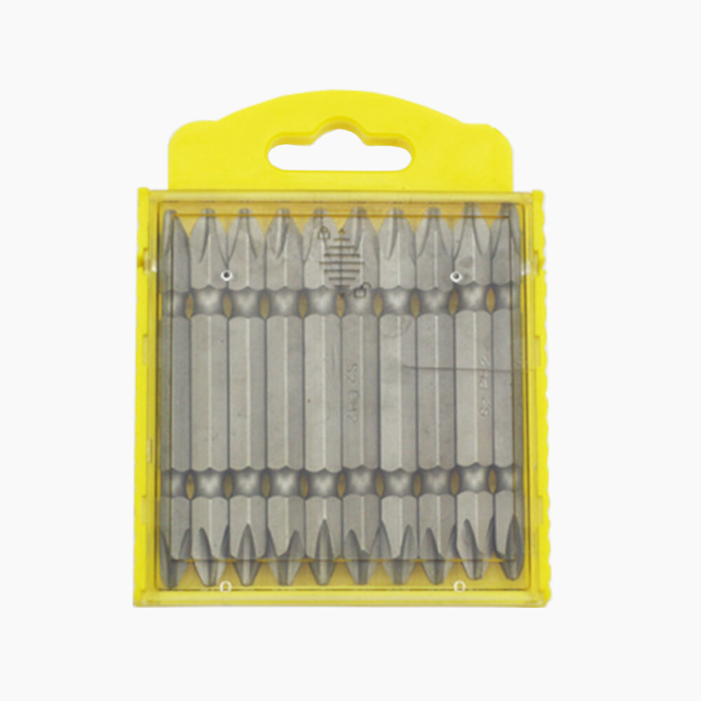 10Pcs 65/110mm PH2 Electric Screwdriver Bits S2 Alloy Steel Magnetic Double-ended Cross Screwdriver Bits for Electric Hand Screwdriver