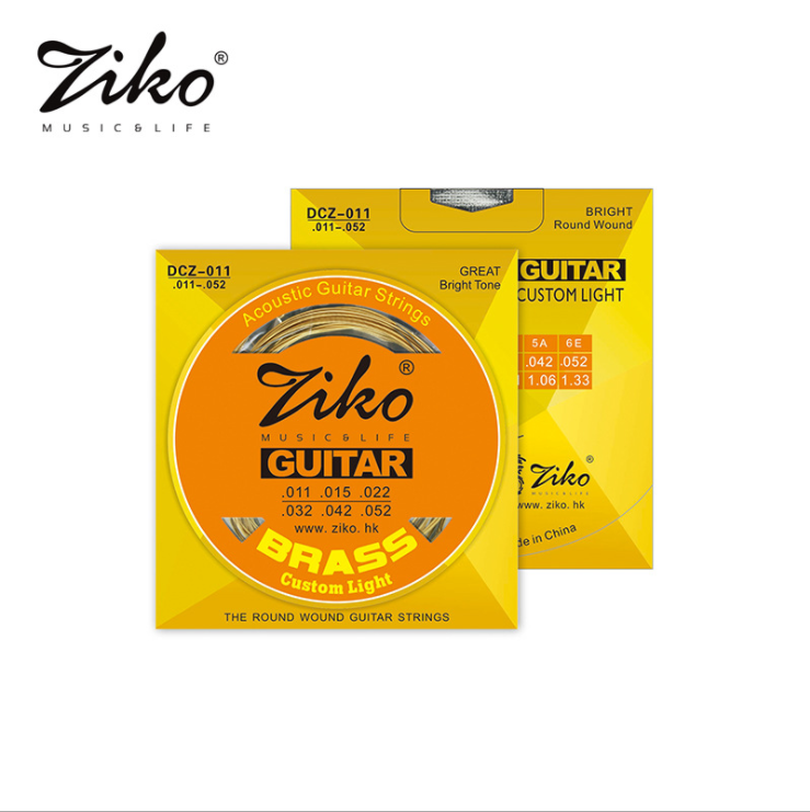 ZIKO DCZ 010 011 012 Acoustic Guitar Strings Brass Carbon Steel Hexagonal Alloy Strings for Acoustic Guitar Accessories Parts