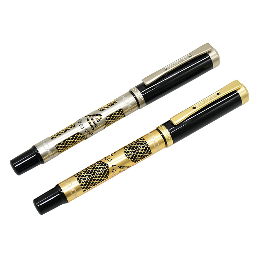 Luxury Fountain Pen Gold Trim Metal Hollow-Carved Signing Pen Extra Fine  0.5 mm Nib Writing Pen Office School Supplies for Friends Family Gifts