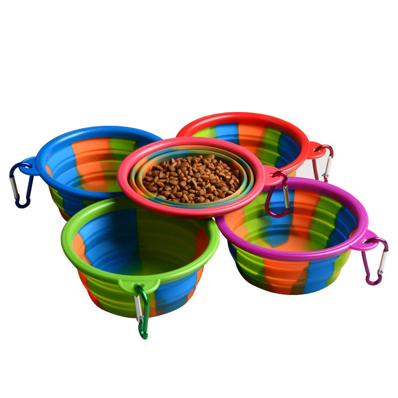 Folding Silicone Pet Bowl Portable Dog Food Drinking Water Feeding Supplies Outdoor Bowl