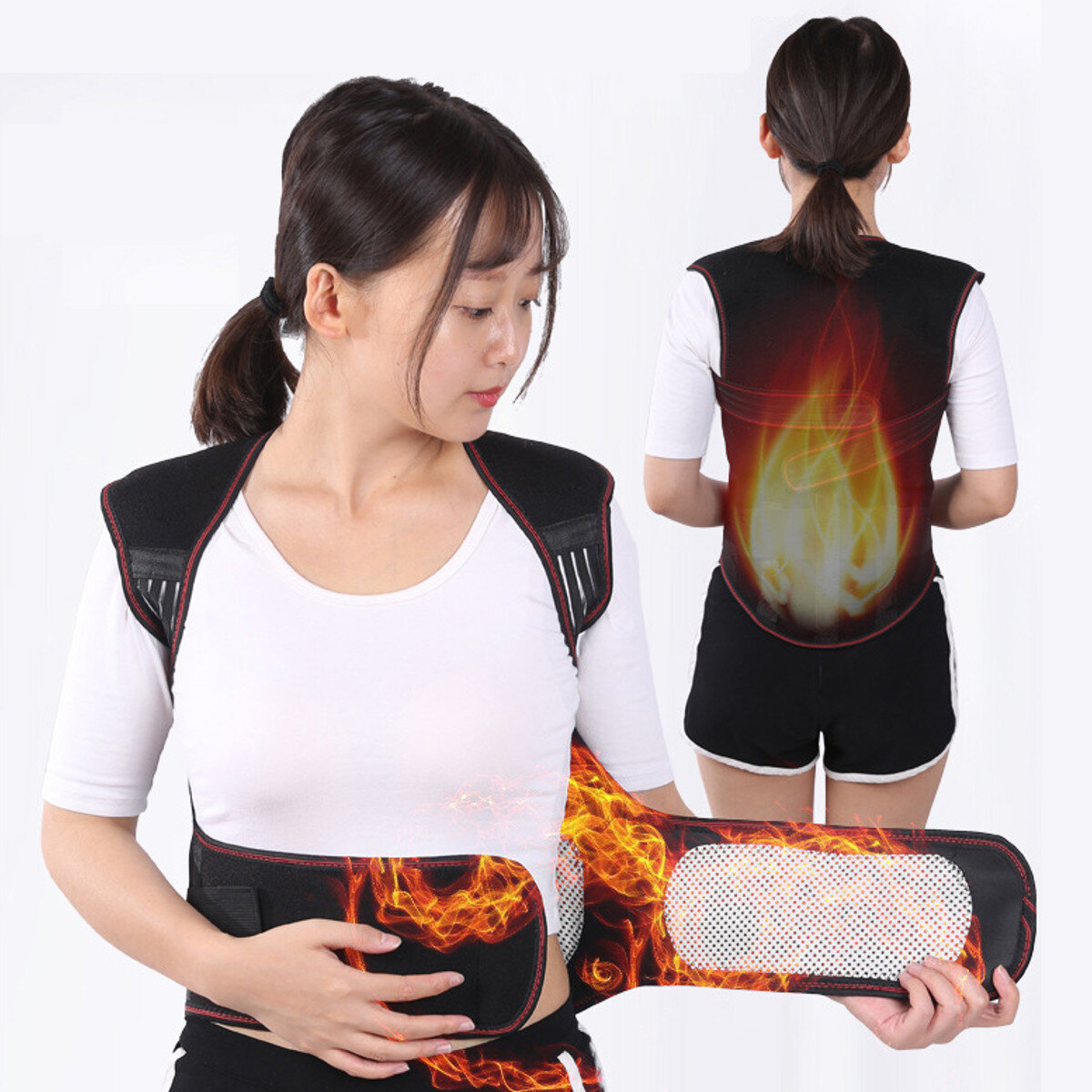 51 Magnets Self-heating Shoulder Adjustable Warmer Breathable Relief Pain Lumbar Heating Therapy Vest