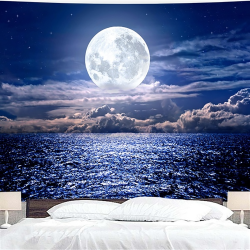 3D Print Sea Moon Night Tapestry Wall Hanging Home Decoration For Living Room Bedroom Office Wall Cloth Supplies