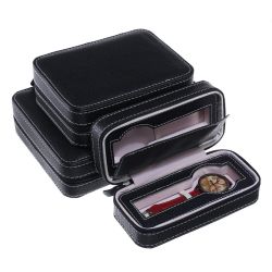 2/4/8 Slots Portable PU Leather Zipper Watch Box Watch Storage Case Bag