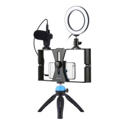 Puluz PKT3025 Rig Stabilizer Holder Vlog Video Ring Light Microphone for Smart Phone Photography