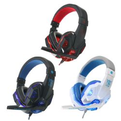 USB 3.5mm LED Surround Stereo Gaming Headset Headbrand Headphone With Mic