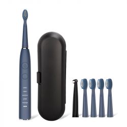 SEAGO SG-575 Sonic Electric Toothbrush 5 Modes IPX7 Waterproof Rechargeable Timing Teeth Cleaner W/ 5pcs Brush Head
