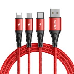 JOYROOM S-1230G4 3 in 1 1.2M Fast Charging Cable for iPhone 12 12Pro Max for Samsung Galaxy Note S20 ultra Xiaomi Mi10 POCO X3 HUAWEI P30 P40 Pro OnePlus 8Pro