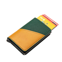 Bycobecy RFID Blocking Wallet Bussiness Card Book Men Vintage Wallet PU Leather ID Credit Card Storage Box Polychromatic Business Gifts