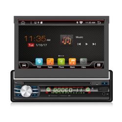 YUEHOO 7 Inch 1 DIN Android 8.1 Car DVD Player Retractable Touch Screen Stereo Radio 8 Core 1+32G/2+32G WIFI 4G GPS FM AM RDS